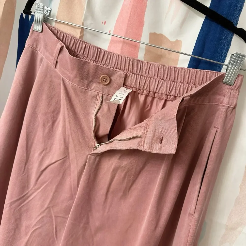 Halara High Waisted Button Zipper Side Pocket Split Hem Wide Leg Casual Pants - Picture 10 of 16